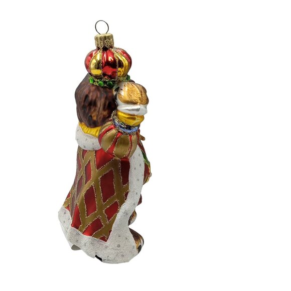 Lion King In Robes and Crown Ornament Blown Glass Nordstrom At Home Christmas - Picture 4 of 8